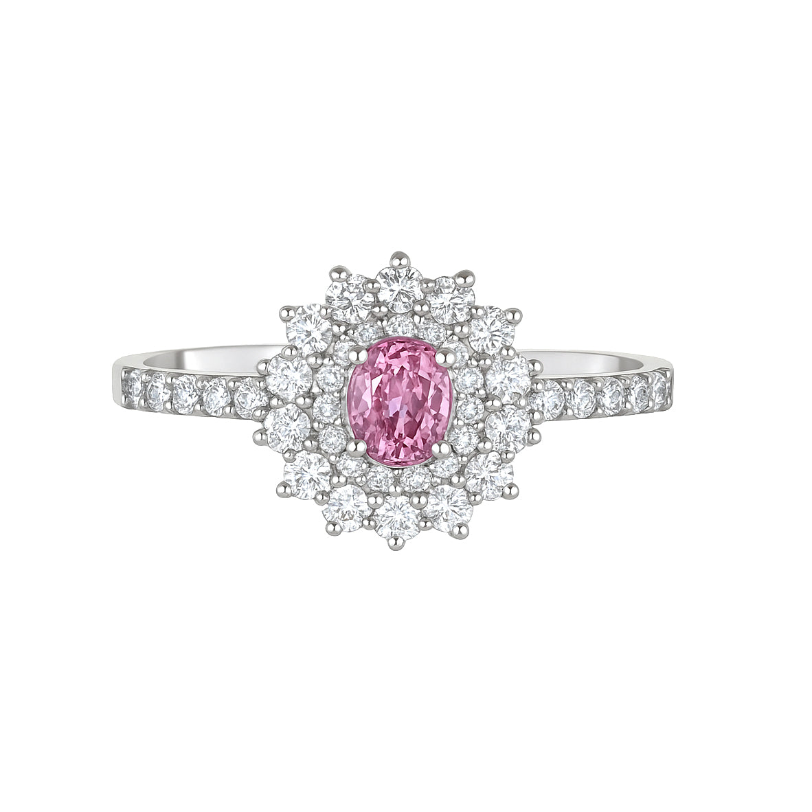 Anello - 18 carati Oro bianco - 0.73ct. tw. Zaffiro - Diamante