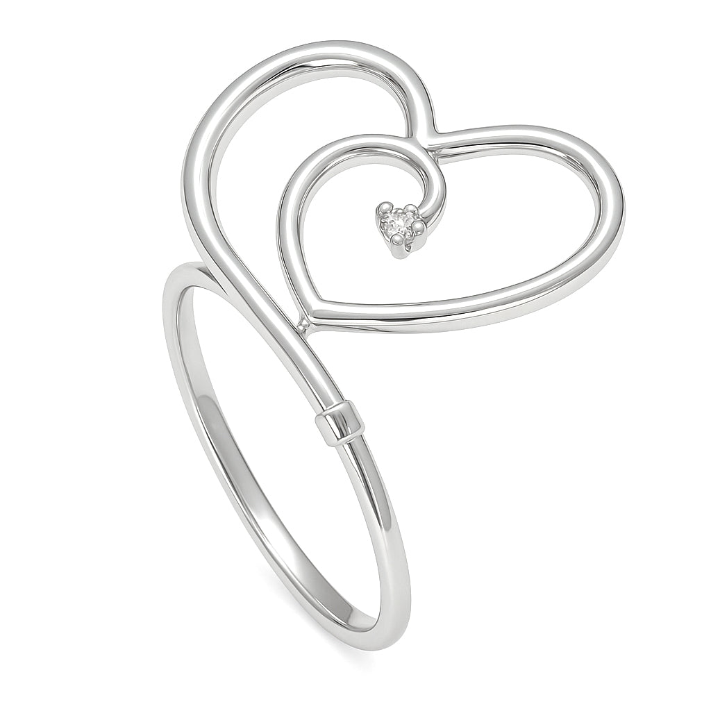 Anello - 18 carati Oro bianco - 0.01ct. tw. Diamante (Naturale)