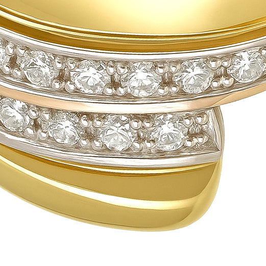 Anello - 18 carati Oro bianco, Oro giallo - 0.24ct. tw. Diamante (Naturale)