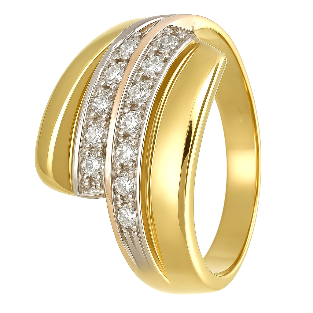 Anello - 18 carati Oro bianco, Oro giallo - 0.24ct. tw. Diamante (Naturale)