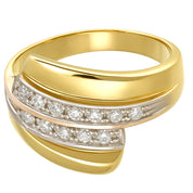 Anello - 18 carati Oro bianco, Oro giallo - 0.24ct. tw. Diamante (Naturale)