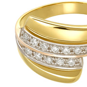 Anello - 18 carati Oro bianco, Oro giallo - 0.24ct. tw. Diamante (Naturale)