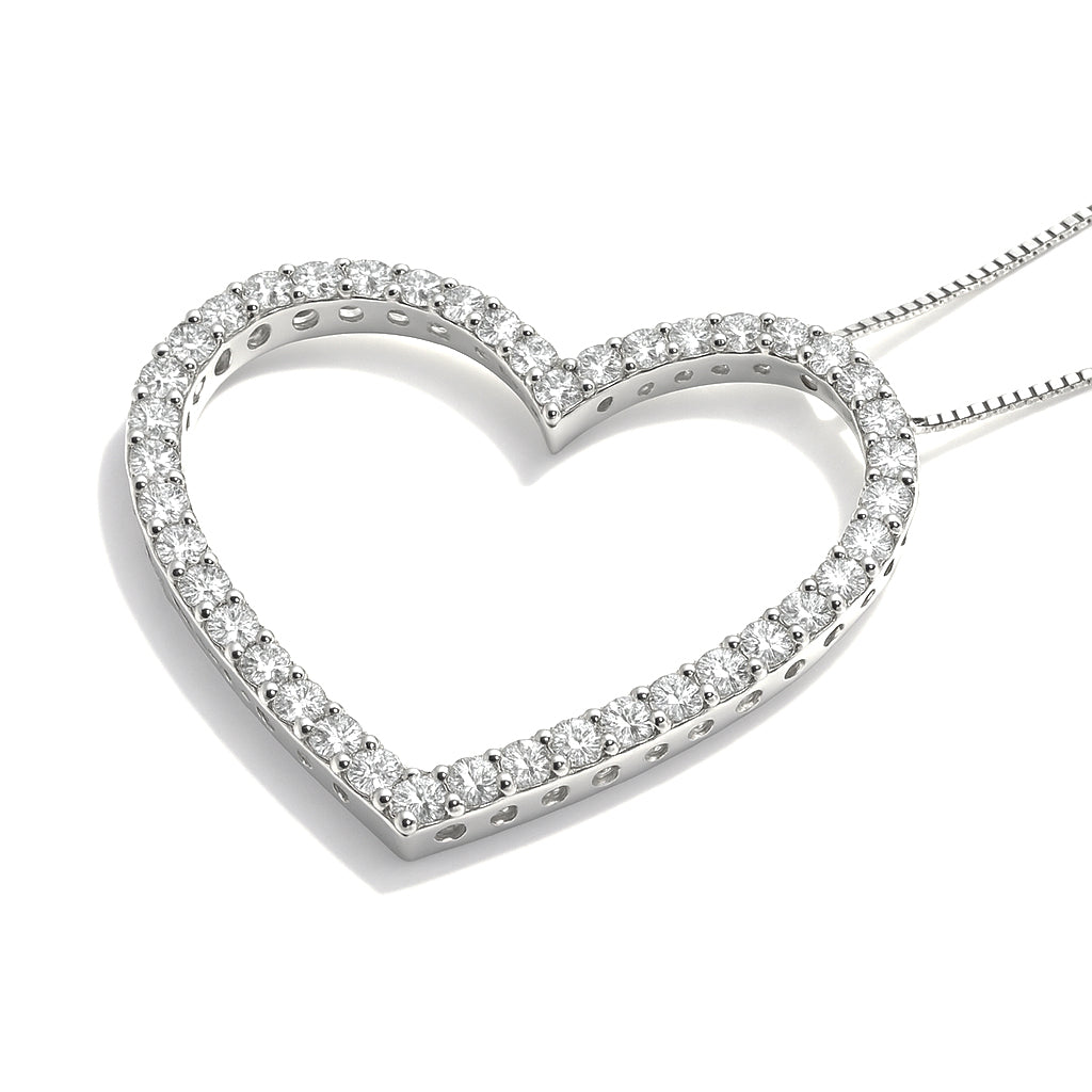 Collana con ciondolo - 18 carati Oro bianco - 0.57ct. tw. Diamante (Naturale)