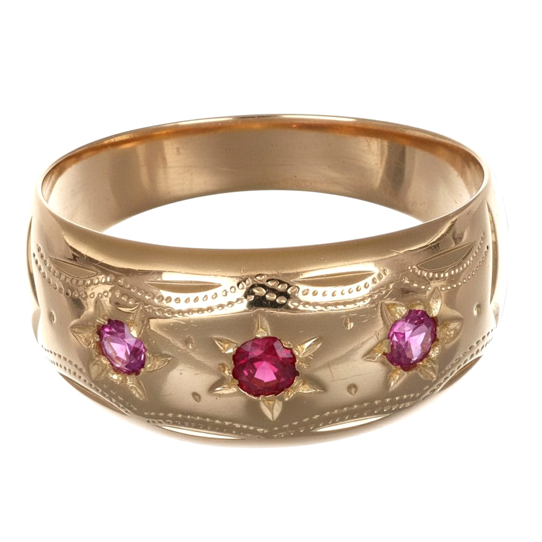 Anello - 18 carati Oro giallo - 0.15ct. tw. Rubino