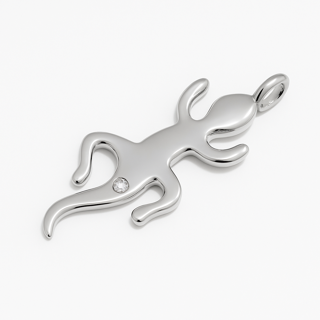 Ciondolo - 18 carati Oro bianco - 0.015ct. tw. Diamante (Naturale)