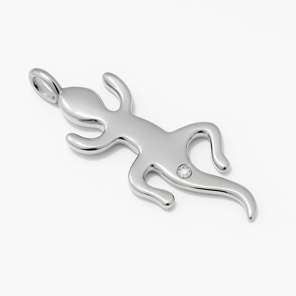 Ciondolo - 18 carati Oro bianco - 0.015ct. tw. Diamante (Naturale)