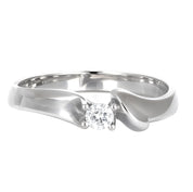 Anello - 18 carati Oro bianco- 0.08ct. tw. Diamante (Naturale)