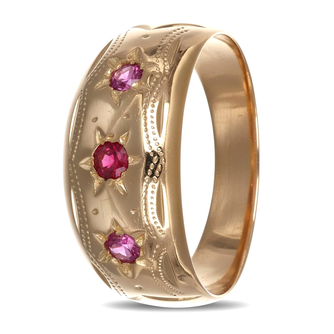 Anello - 18 carati Oro giallo - 0.15ct. tw. Rubino
