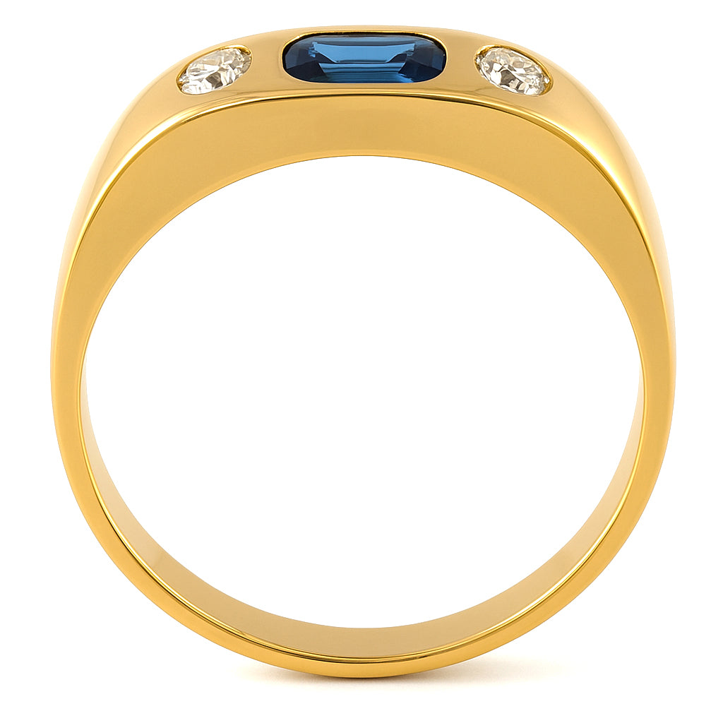 Anello - 18 carati Oro giallo - 0.52ct. tw. Zaffiro - Diamante