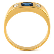 Anello - 18 carati Oro giallo - 0.52ct. tw. Zaffiro - Diamante