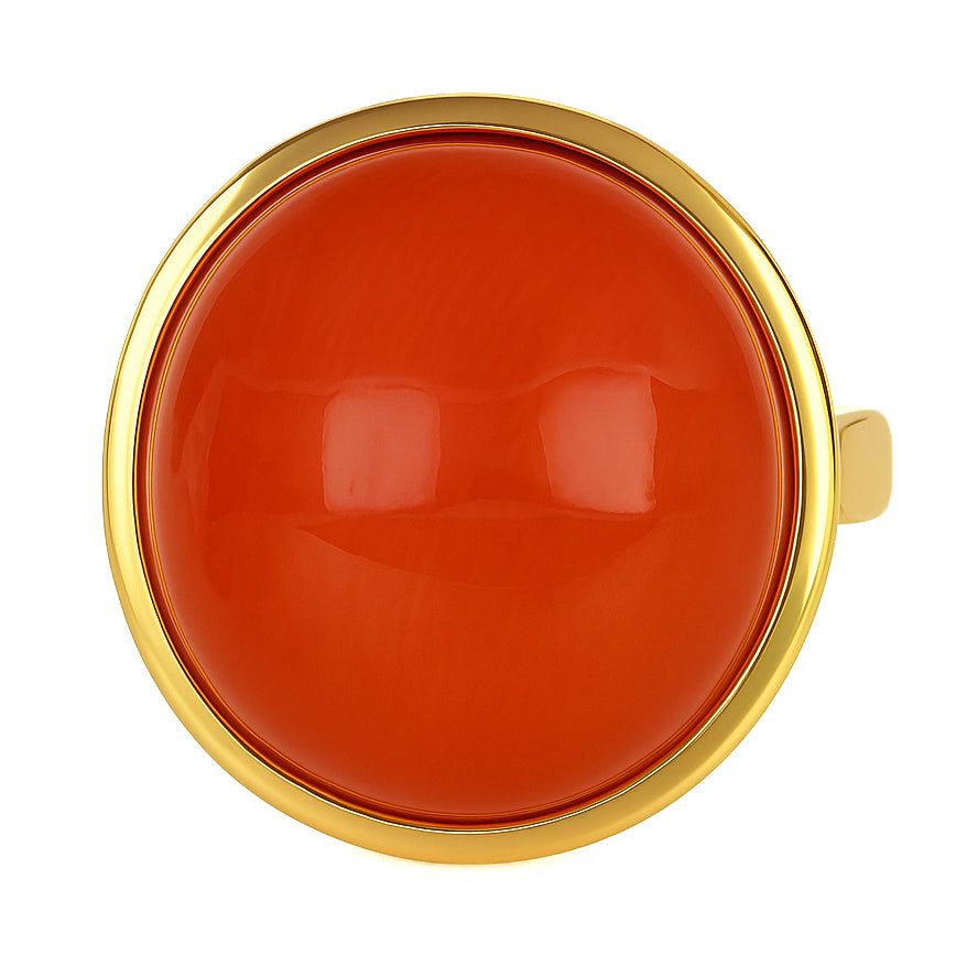 Anello - 18 carati Oro giallo Corallo