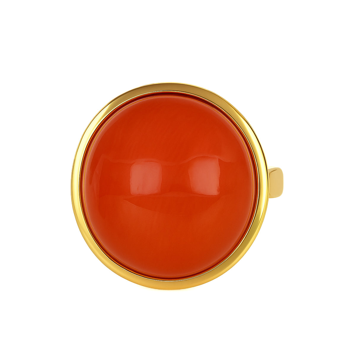 Anello - 18 carati Oro giallo Corallo