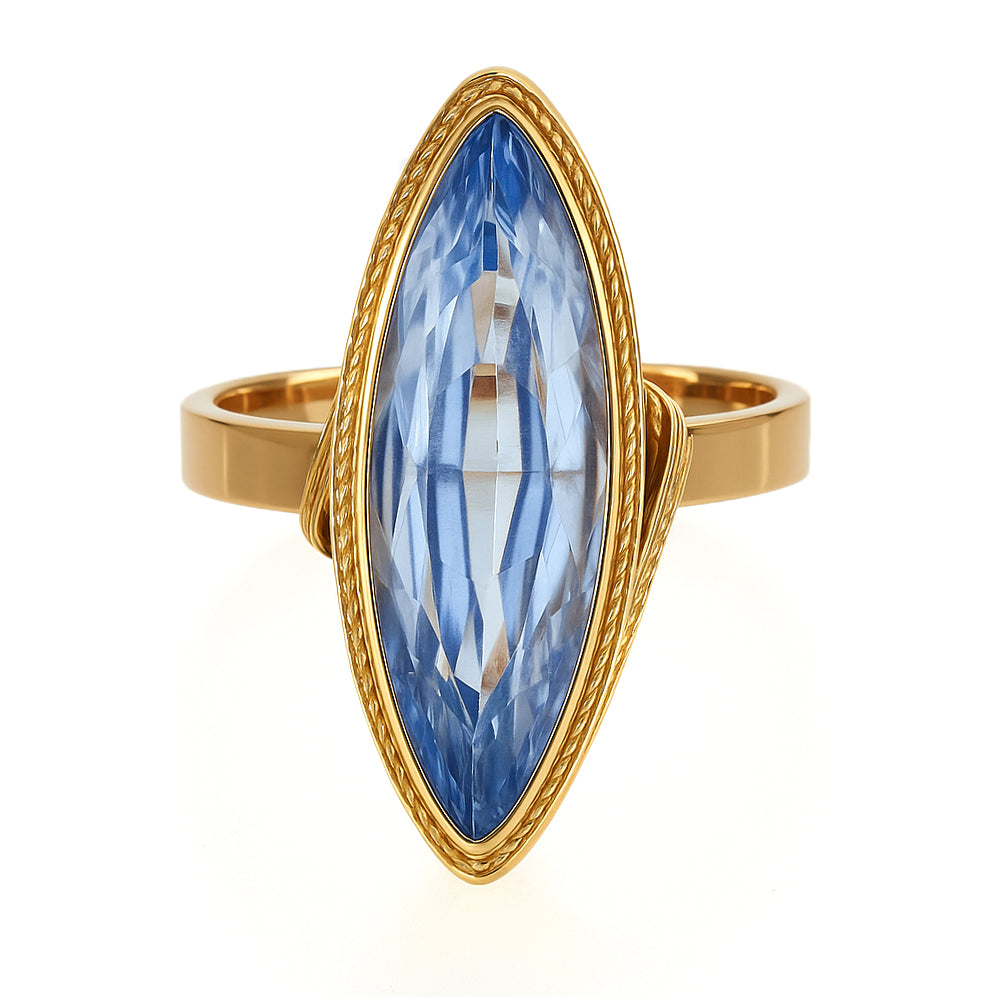 Anello - 18 carati Oro giallo - 5.90ct. tw. Topazio