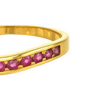 Anello - 18 carati Oro giallo - 0.04ct. tw. Rubino