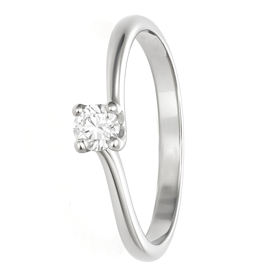 Anello - 18 carati Oro bianco - 0.20ct. tw. Diamante (Naturale)