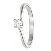 Anello - 18 carati Oro bianco - 0.20ct. tw. Diamante (Naturale)