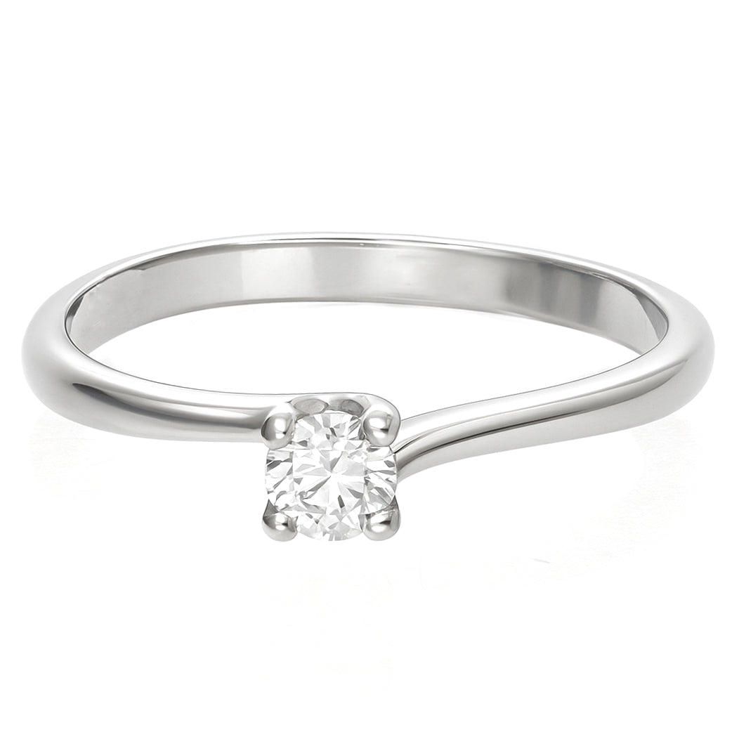 Anello - 18 carati Oro bianco - 0.20ct. tw. Diamante (Naturale)