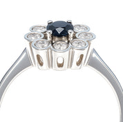 Anello - 18 carati Oro bianco - 0.69ct. tw. Zaffiro - Diamante