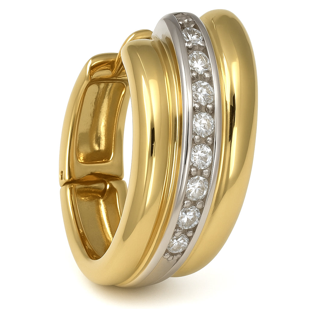 Orecchini - 18 carati Oro giallo, Oro bianco - 0.135ct. tw. Diamante (Naturale)