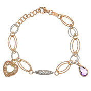 Bracciale - 18 carati Oro giallo, Oro bianco - 0.90ct. tw. Ametista