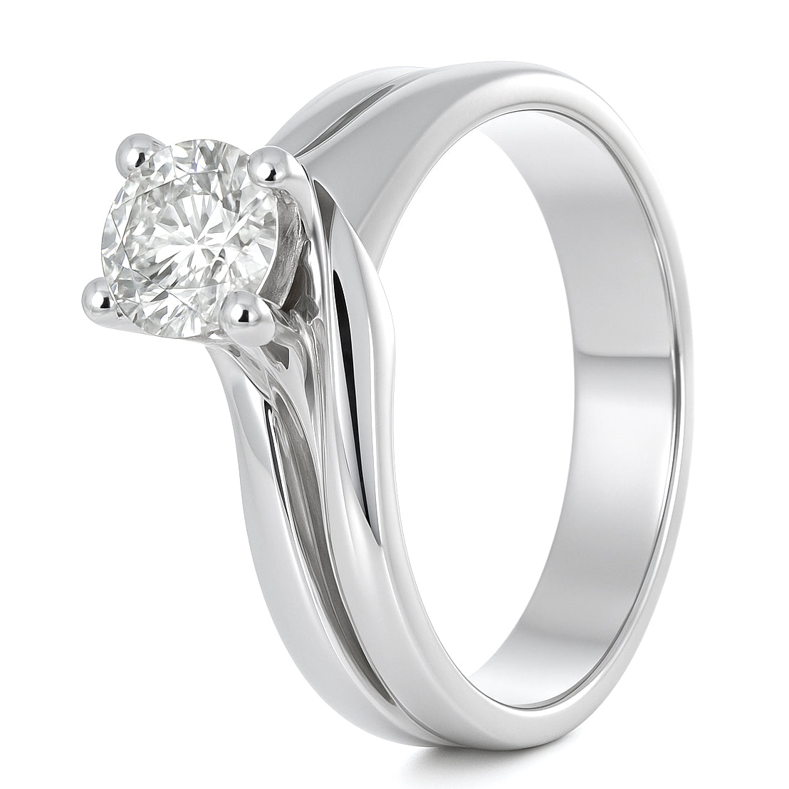 Anello - 18 carati Oro bianco - 0.80ct. tw. Diamante (Naturale)