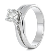 Anello - 18 carati Oro bianco - 0.80ct. tw. Diamante (Naturale)