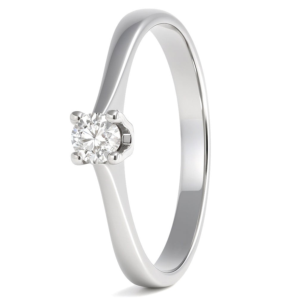 Anello - 18 carati Oro bianco - 0.10ct. tw. Diamante (Naturale)