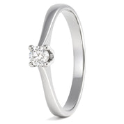 Anello - 18 carati Oro bianco - 0.10ct. tw. Diamante (Naturale)