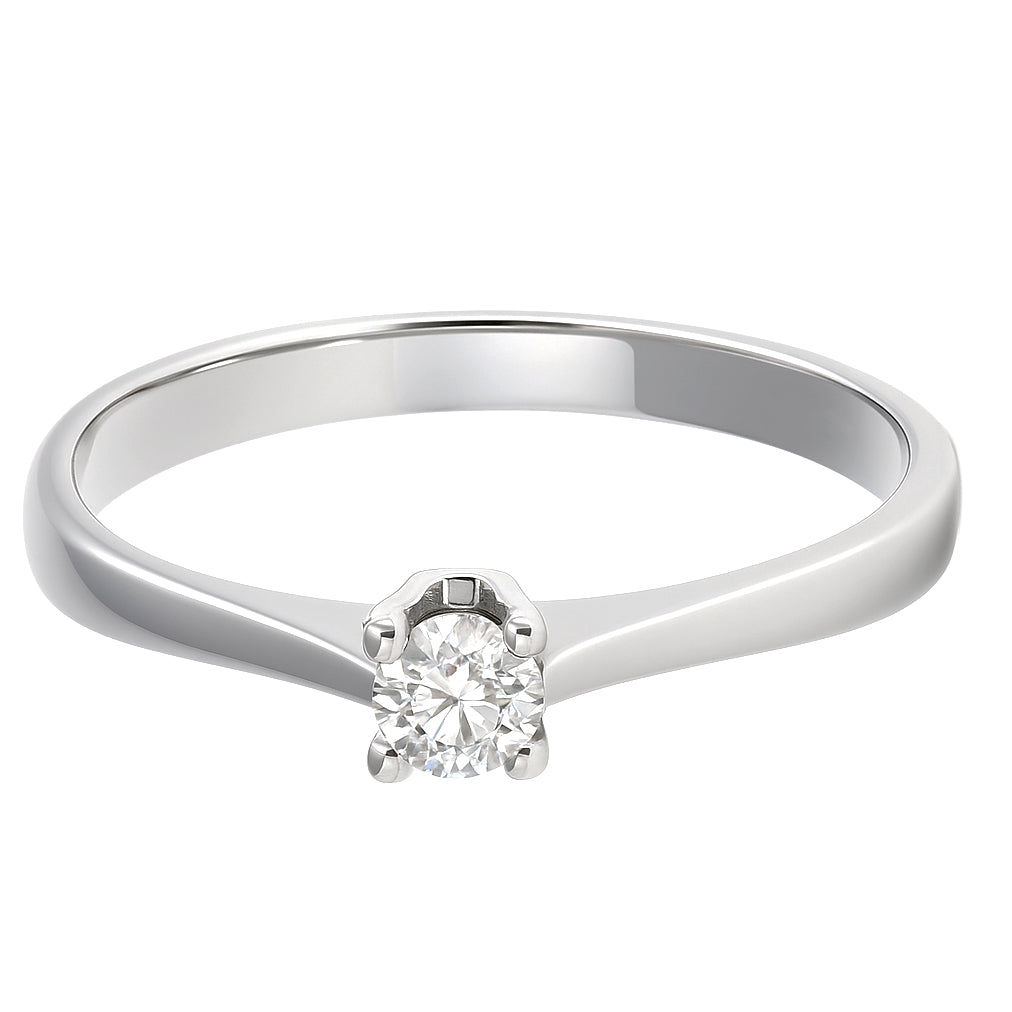 Anello - 18 carati Oro bianco - 0.10ct. tw. Diamante (Naturale)