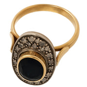 14 carati  Oro giallo, Argento 925 - Anello- Zaffiro -Diamanti