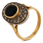 14 carati  Oro giallo, Argento 925 - Anello- Zaffiro -Diamanti