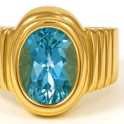 Anello - 18 carati Oro giallo - 5.00ct. tw. Topazio