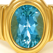 Anello - 18 carati Oro giallo - 5.00ct. tw. Topazio