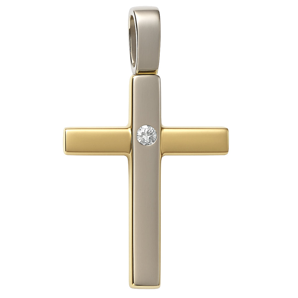 Ciondolo - 18 carati Oro bianco, Oro giallo - 0.03ct. tw. Diamante (Naturale)
