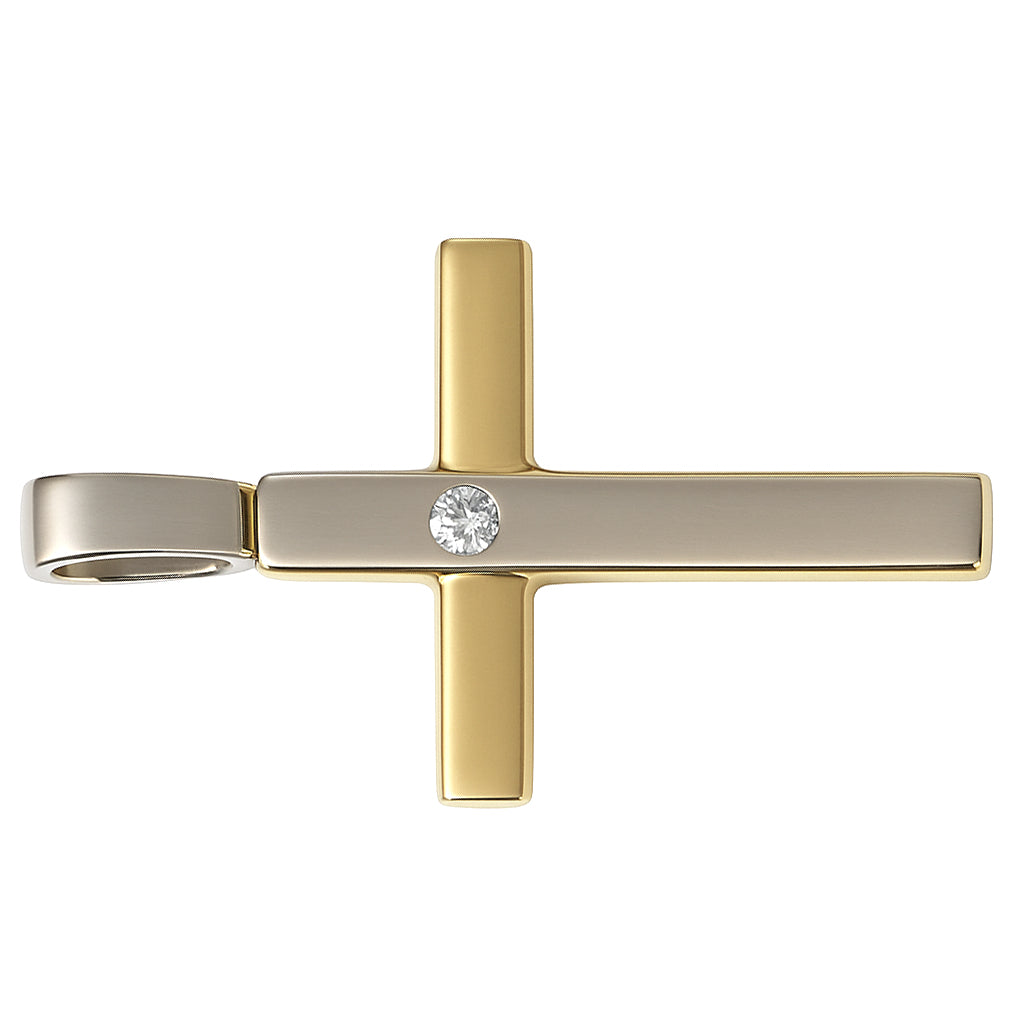 Ciondolo - 18 carati Oro bianco, Oro giallo - 0.03ct. tw. Diamante (Naturale)