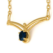 Collana con ciondolo - 18 carati Oro giallo - 0.37ct. tw. Zaffiro - Diamante