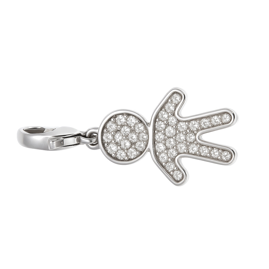 Ciondolo - 18 carati Oro bianco - 0.19ct. tw. Diamante (Naturale)