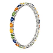 Bracciale - 18 carati Oro bianco - 12.00ct. tw. Zaffiro - Diamante