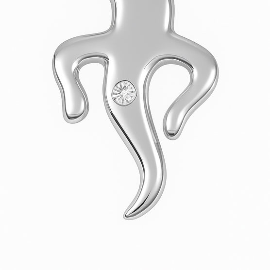 Ciondolo - 18 carati Oro bianco - 0.015ct. tw. Diamante (Naturale)