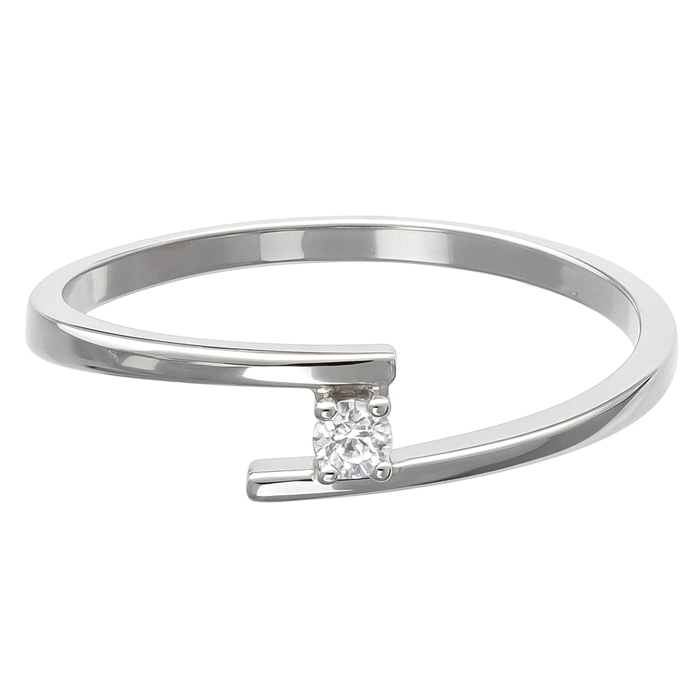 Anello in Oro Bianco 18 carati -Diamante