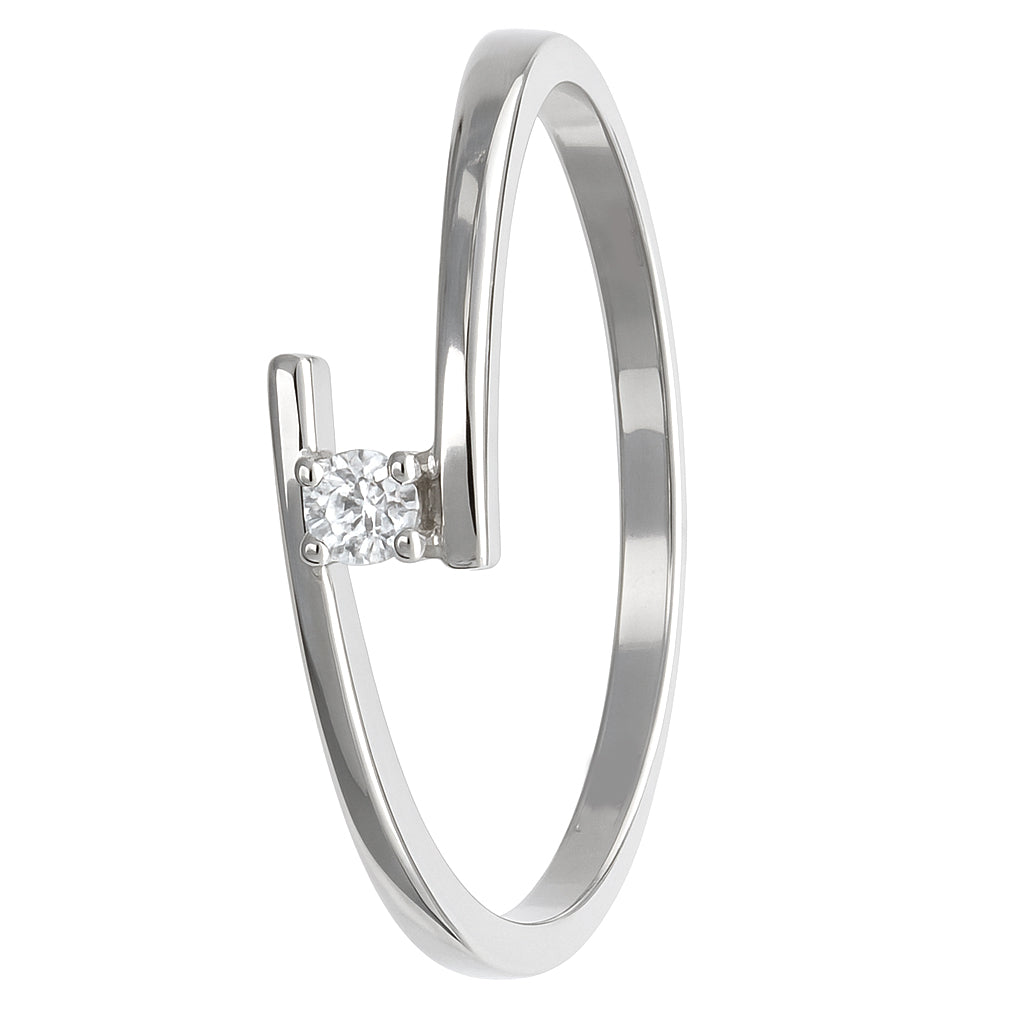 Anello in Oro Bianco 18 carati -Diamante