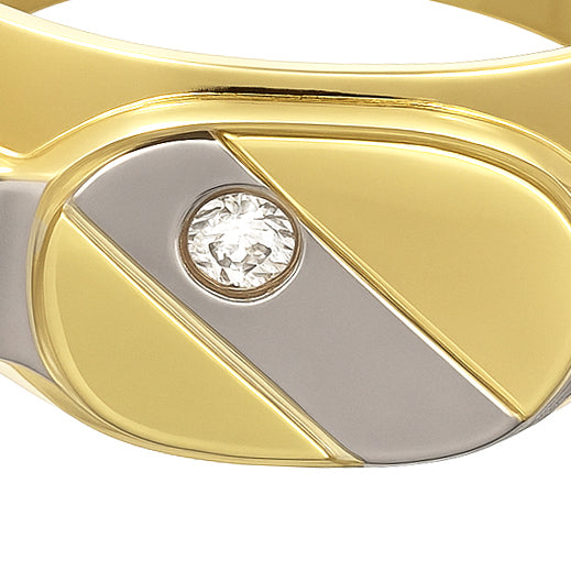 Anello - 18 carati Oro bianco, Oro giallo - 0.025ct. tw. Diamante (Naturale)