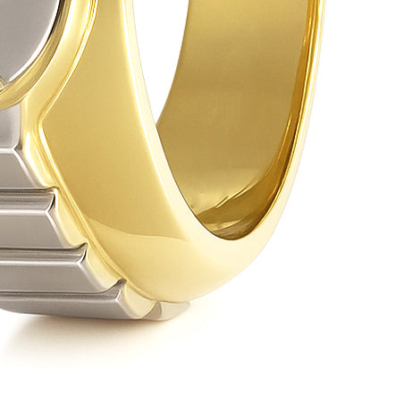 Anello - 18 carati Oro bianco, Oro giallo - 0.025ct. tw. Diamante (Naturale)