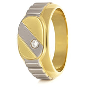 Anello - 18 carati Oro bianco, Oro giallo - 0.025ct. tw. Diamante (Naturale)