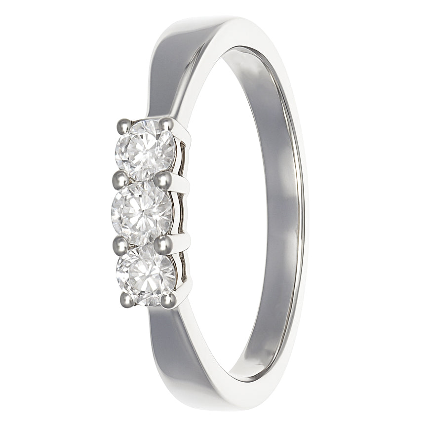 Anello - 18 carati Oro bianco - 0.24ct. tw. Diamante (Naturale)