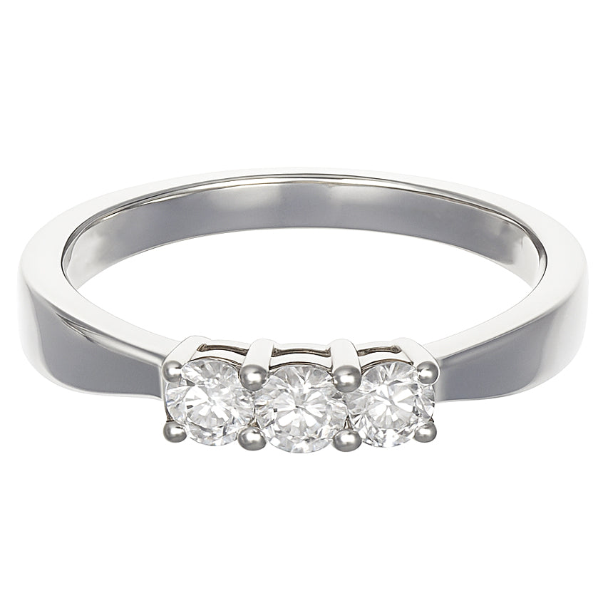 Anello - 18 carati Oro bianco - 0.24ct. tw. Diamante (Naturale)