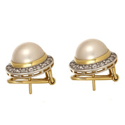 Orecchini - 18 carati Oro bianco, Oro giallo - 0.96ct. tw. Diamante (Naturale) - Perla