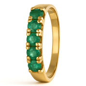 Anello - 18 carati Oro giallo - 0.60ct. tw. Smeraldo