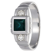 Anello - 18 carati Oro bianco - 0.41ct. tw. Zaffiro - Diamante