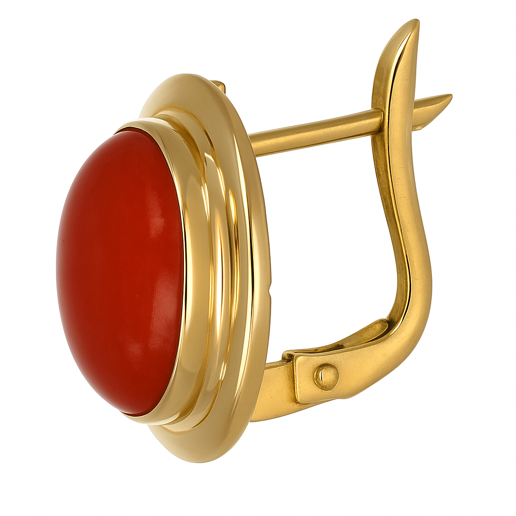 Orecchini - 18 carati Oro giallo - Corallo